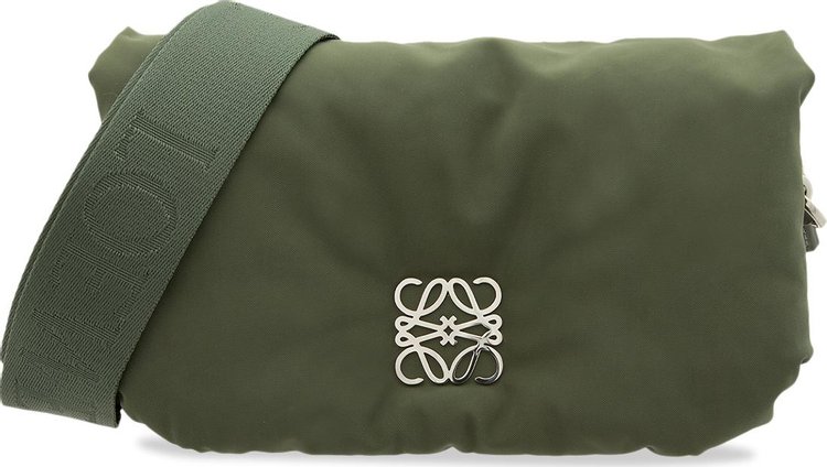 LOEWE Goya Puffer Messenger Bag - Khaki Green