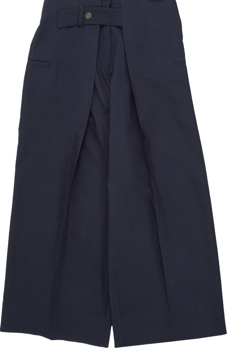 Buy Loewe Pleated Cropped Trousers 'Dark Navy Blue' - S359Y04XAJ 5190 ...