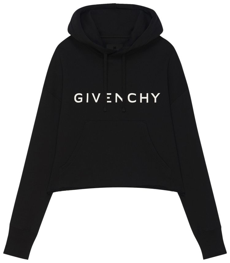 Givenchy Archetype Oversized Cropped Hoodie Black