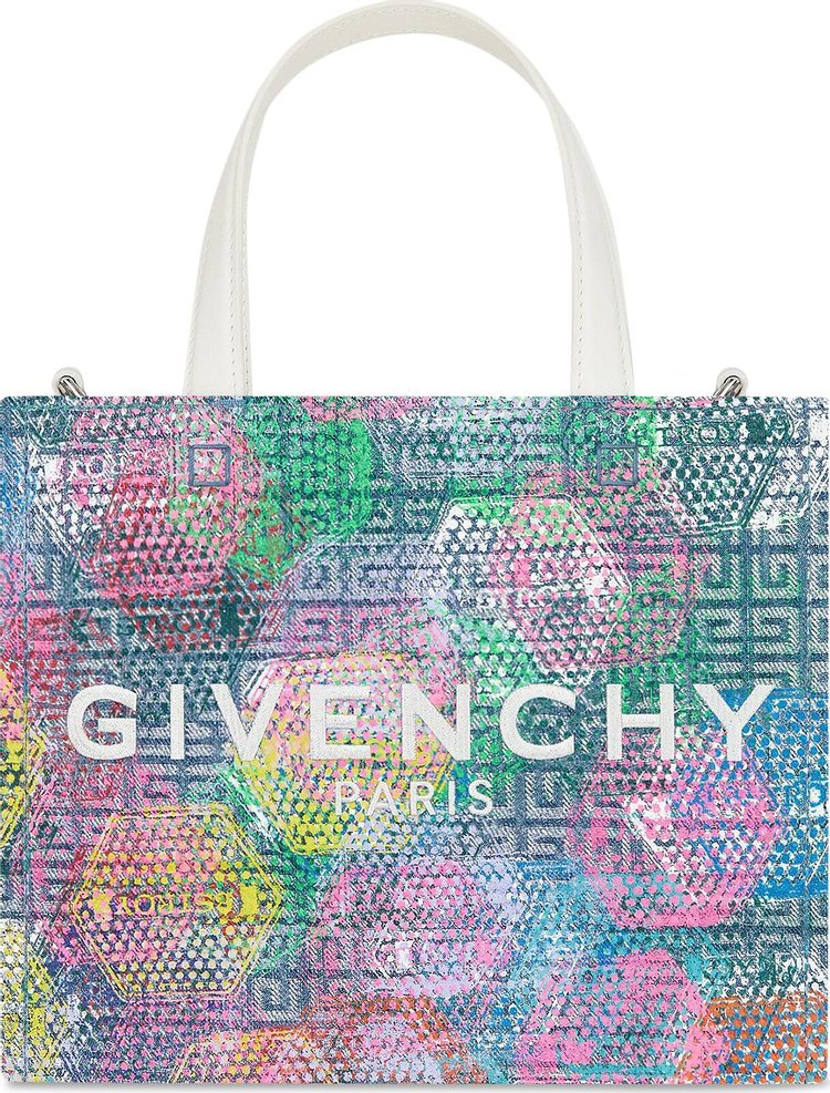 Givenchy Mini G Tote Shopping Bag In Printed 4G Denim 'Mutlicolor'