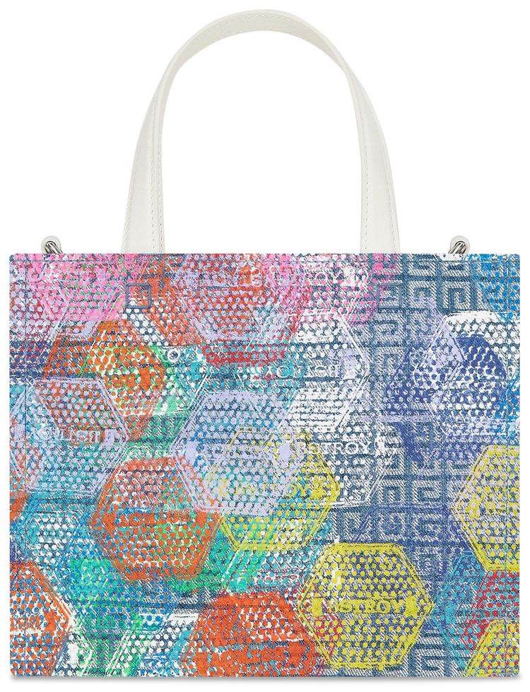 Givenchy Mini G Tote Shopping Bag In Printed 4G Denim Mutlicolor