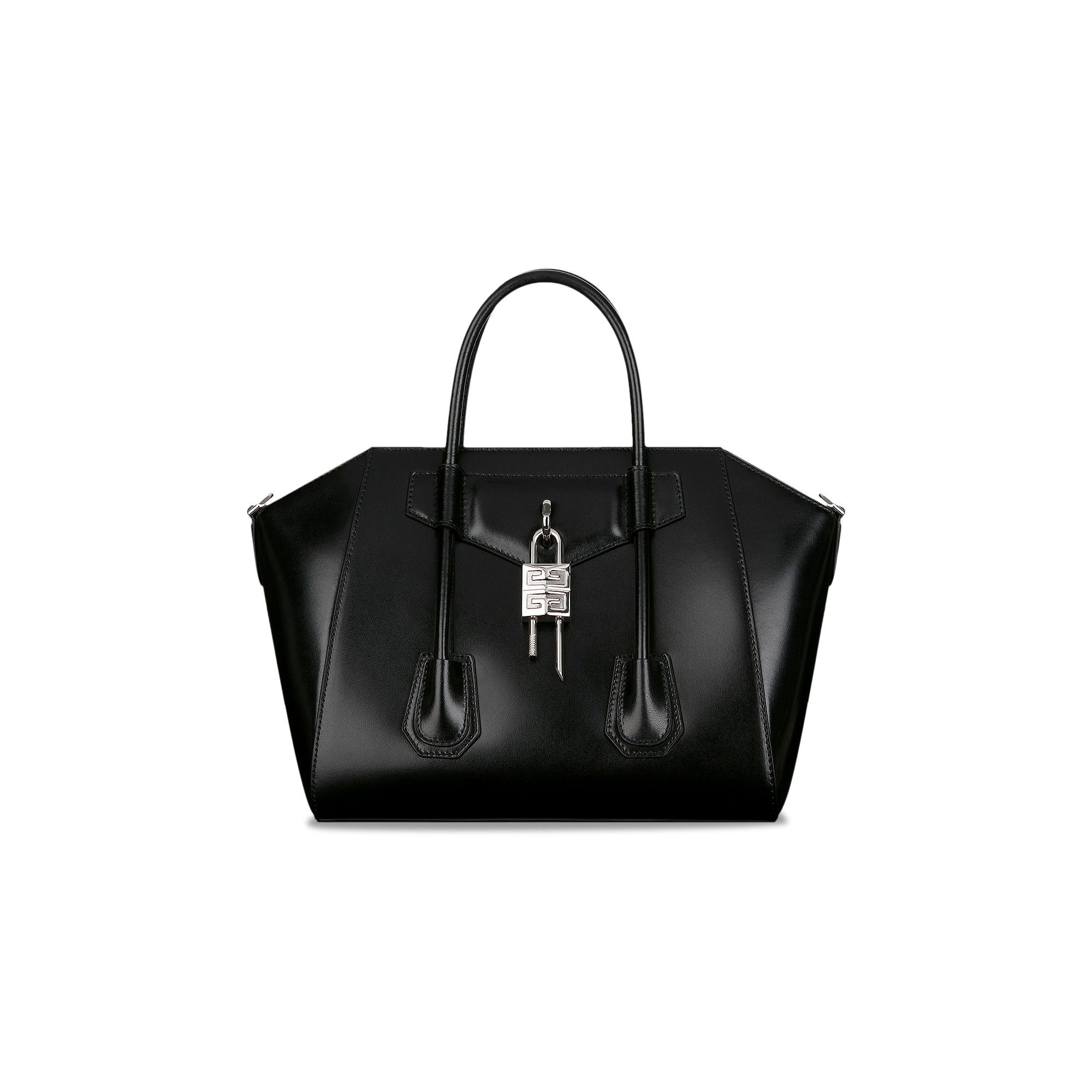 Buy Givenchy Small Antigona Lock Bag In Box Leather 'Black