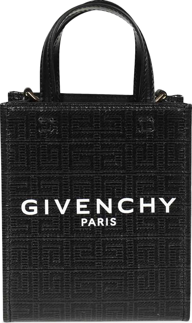 Givenchy Mini G Tote Vertical Shopping Bag In 4G Coated Canvas 'Black'
