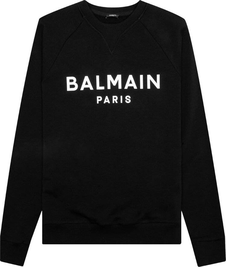 Balmain Logo Print Crewneck Sweatshirt 'Black'