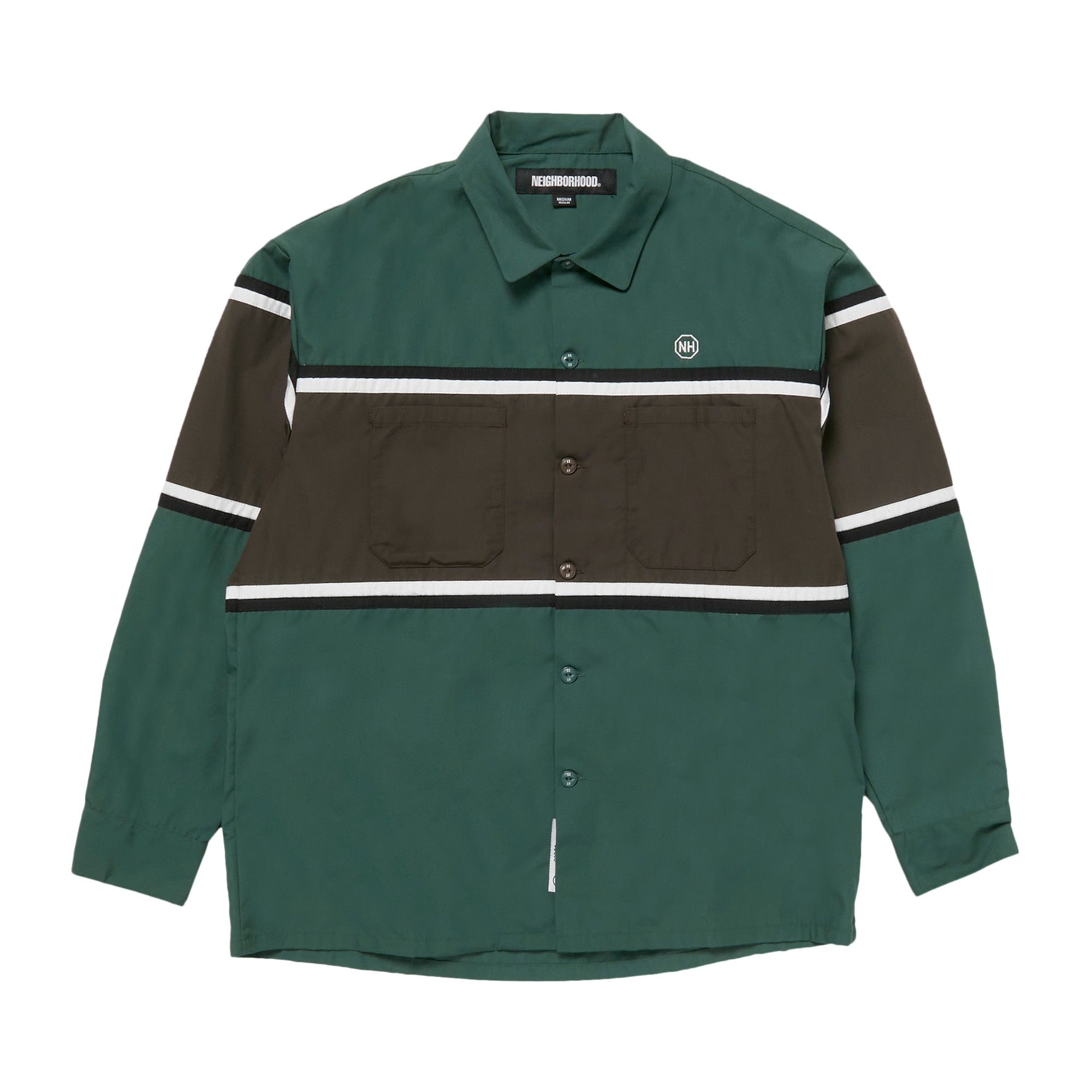 Buy Neighborhood Classic Line Work Shirt 'Green' - 222TSNH SHM03