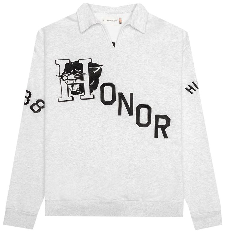 Honor The Gift Mascot Henley Sweater Heather Grey