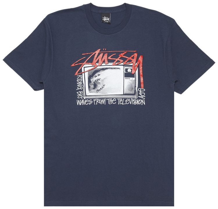 Stussy TV Wave Tee Navy