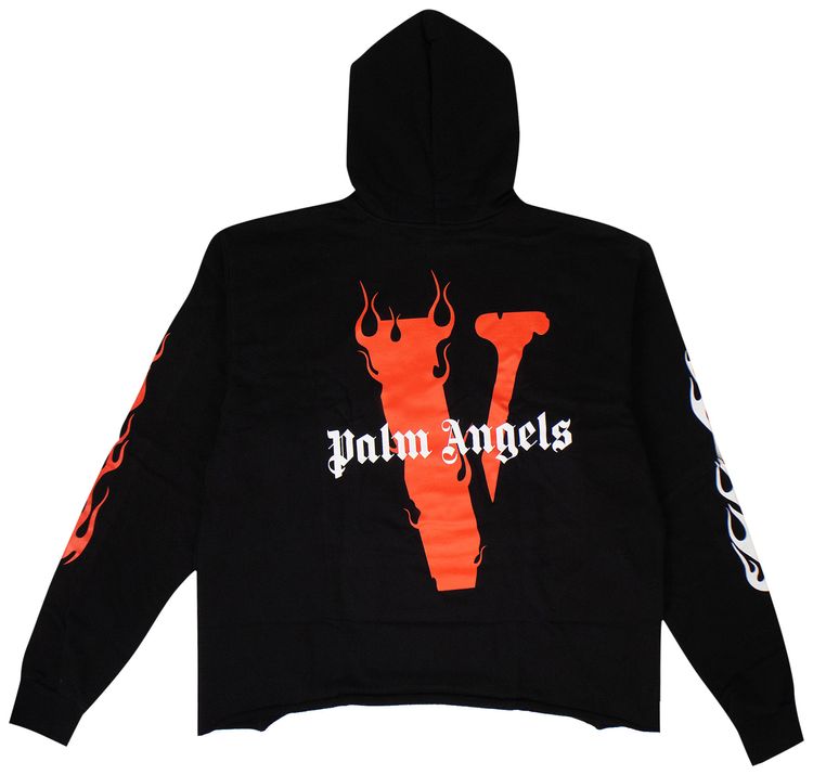 Vlone x Palm Angels Logo Hooded Sweatshirt BlackRed
