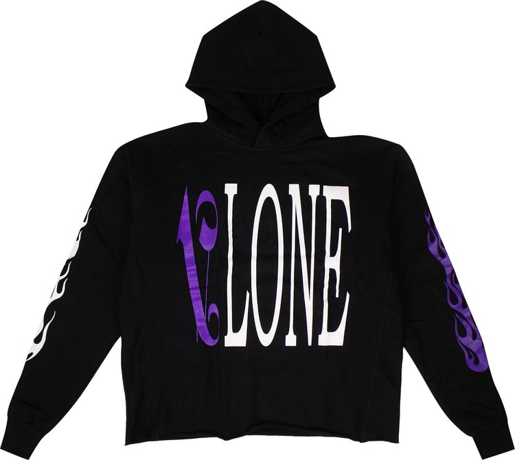 Vlone x Palm Angels Logo Hooded Sweatshirt 'Black/Purple'