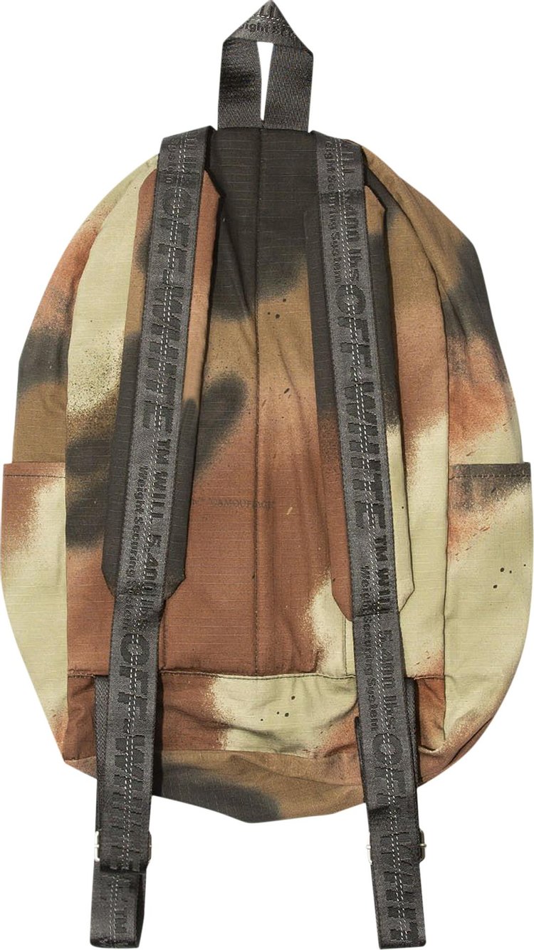 Off White Stencil Camo Backpack Brown