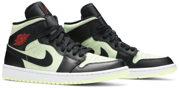 Wmns Air Jordan 1 Mid SE Black Barely Volt