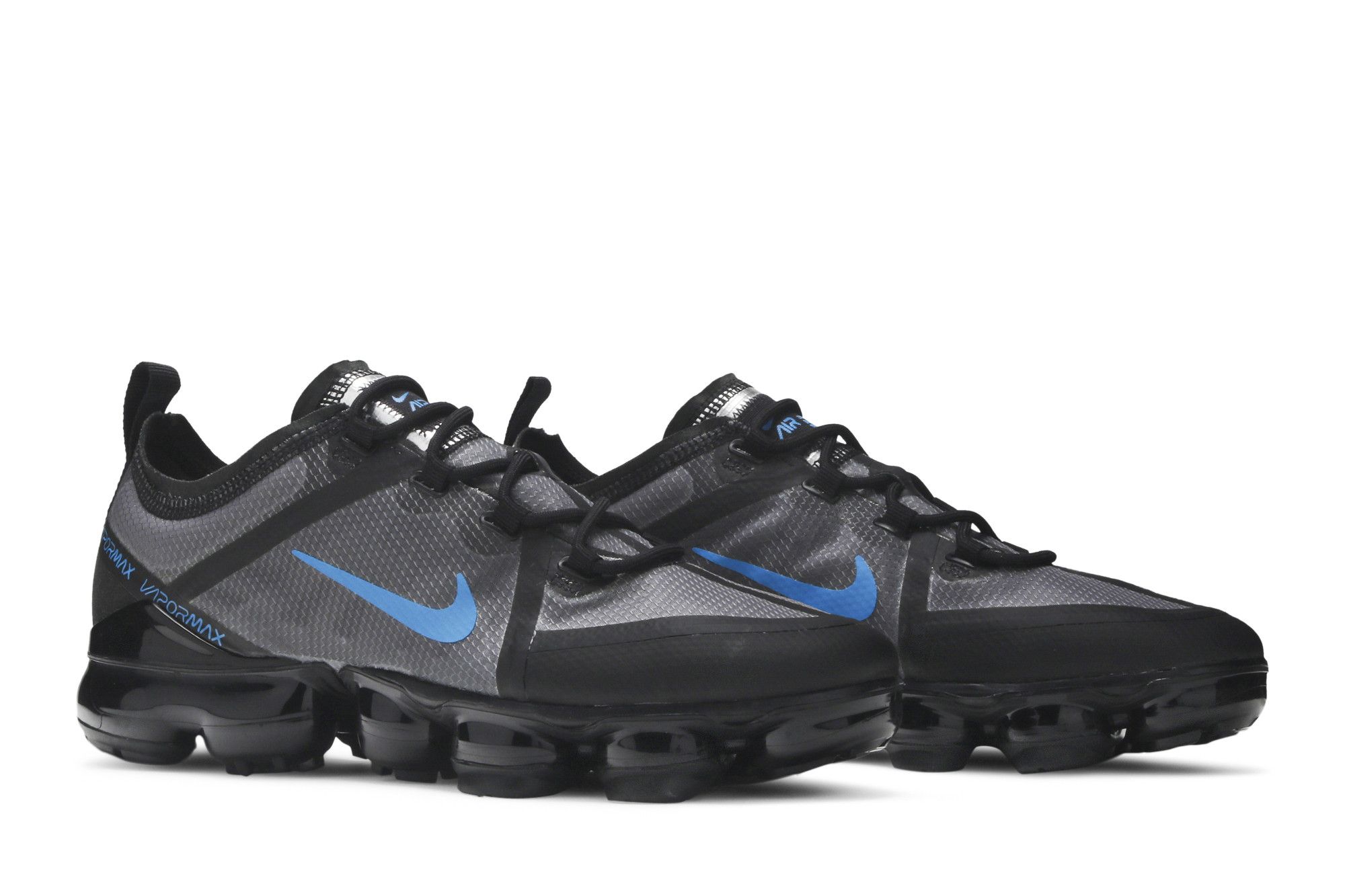 black vapormax with blue tick