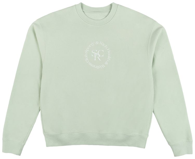 Sporty  Rich SRHWC Crewneck Mint CreamWhite Print
