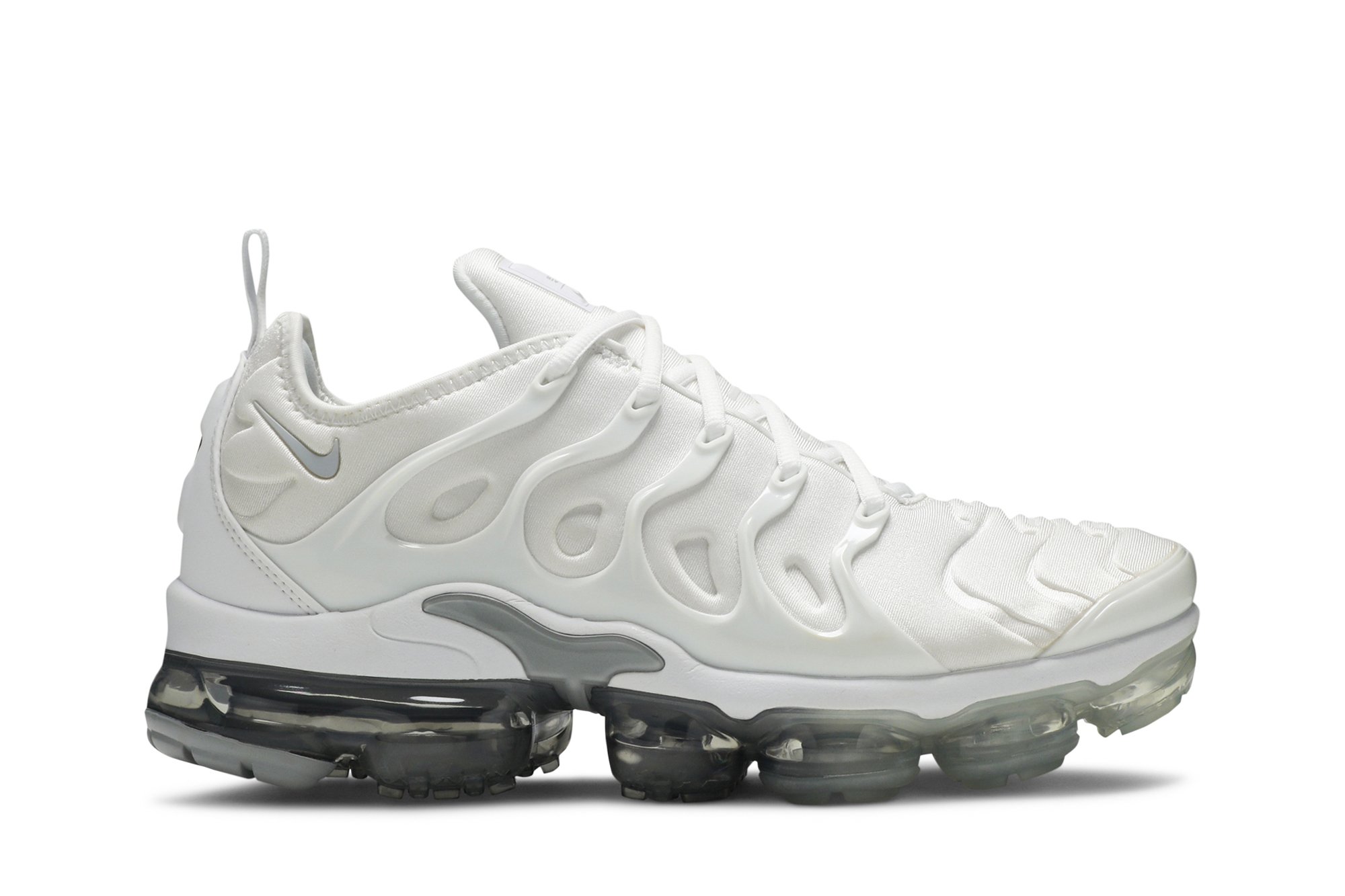 vapormax plus gray and white