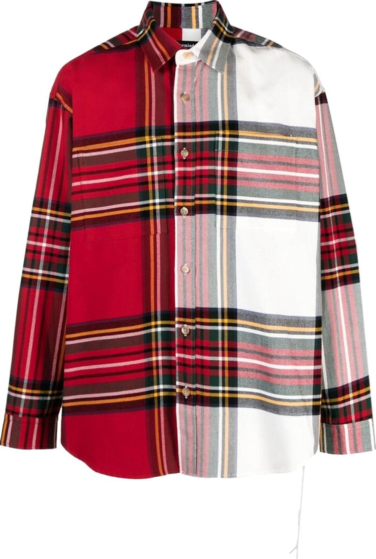 Mastermind Colorblock Plaid Shirt 'Red/White'