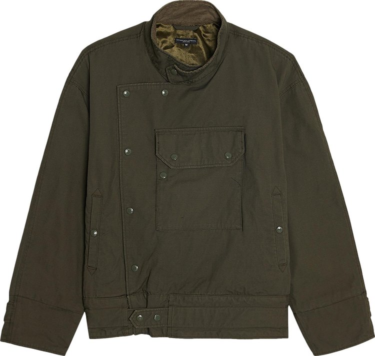 Engineered Garments Heavyweight Cotton Ripstop Moto Jacket 'Olive'