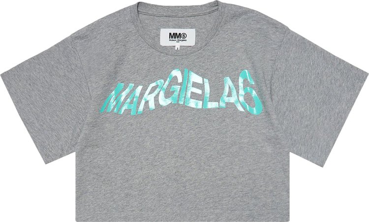 MM6 Maison Margiela Kids T-Shirt 'Grey Melange/Bright Marine'