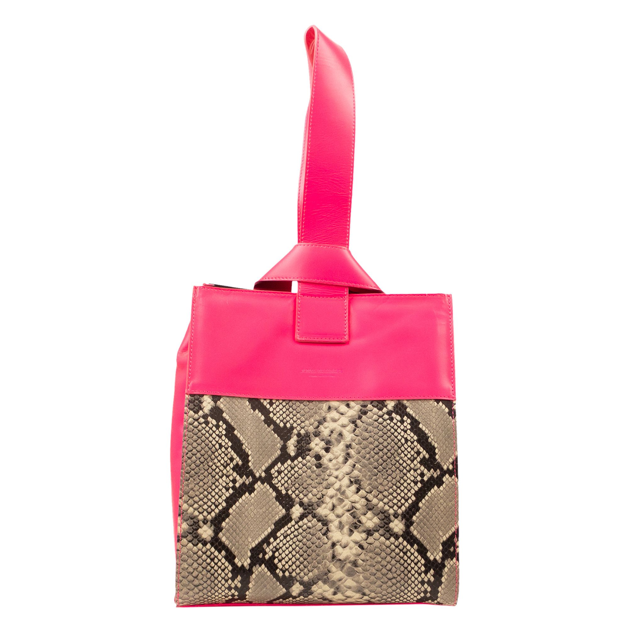 Buy Junya Watanabe Leather Snakeskin Tote Bag 'Pink' - JE K203 051