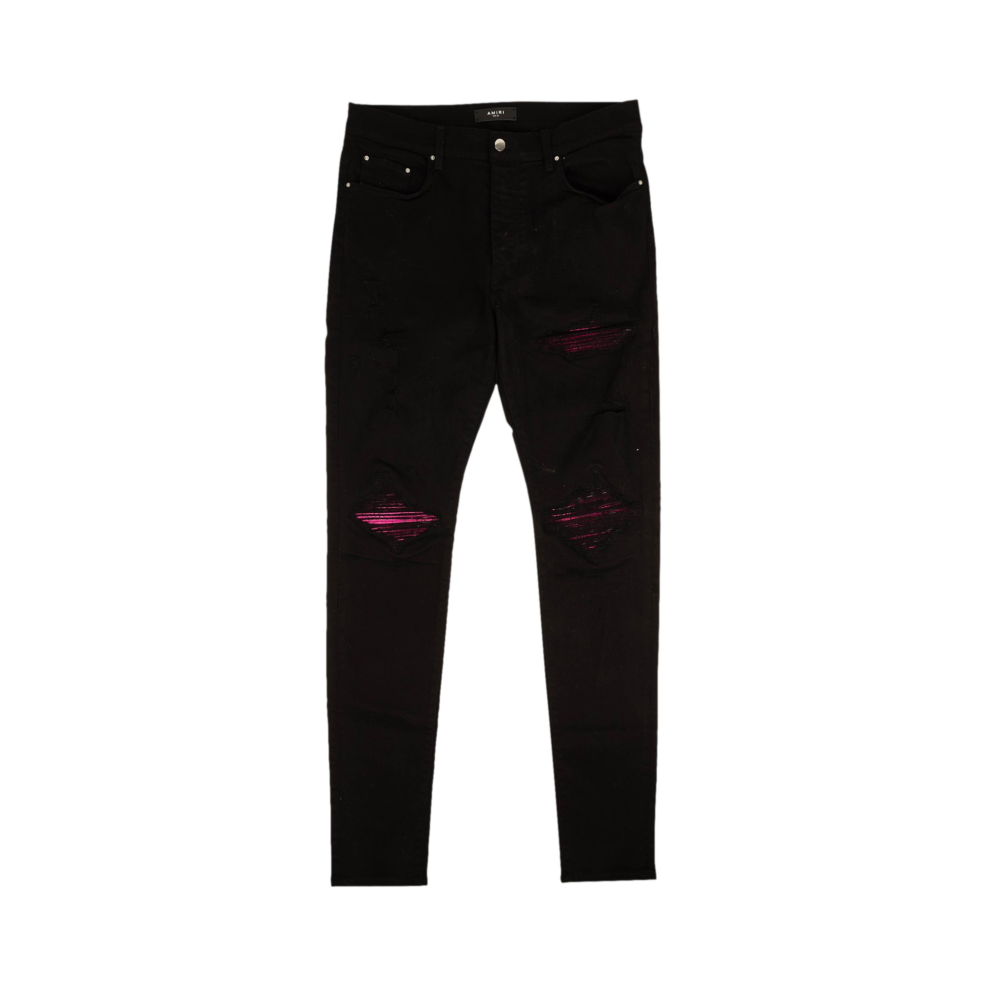 Buy Amiri MX1 Cracked Distressed Jeans 'Black/Pink' - MDS077 023 