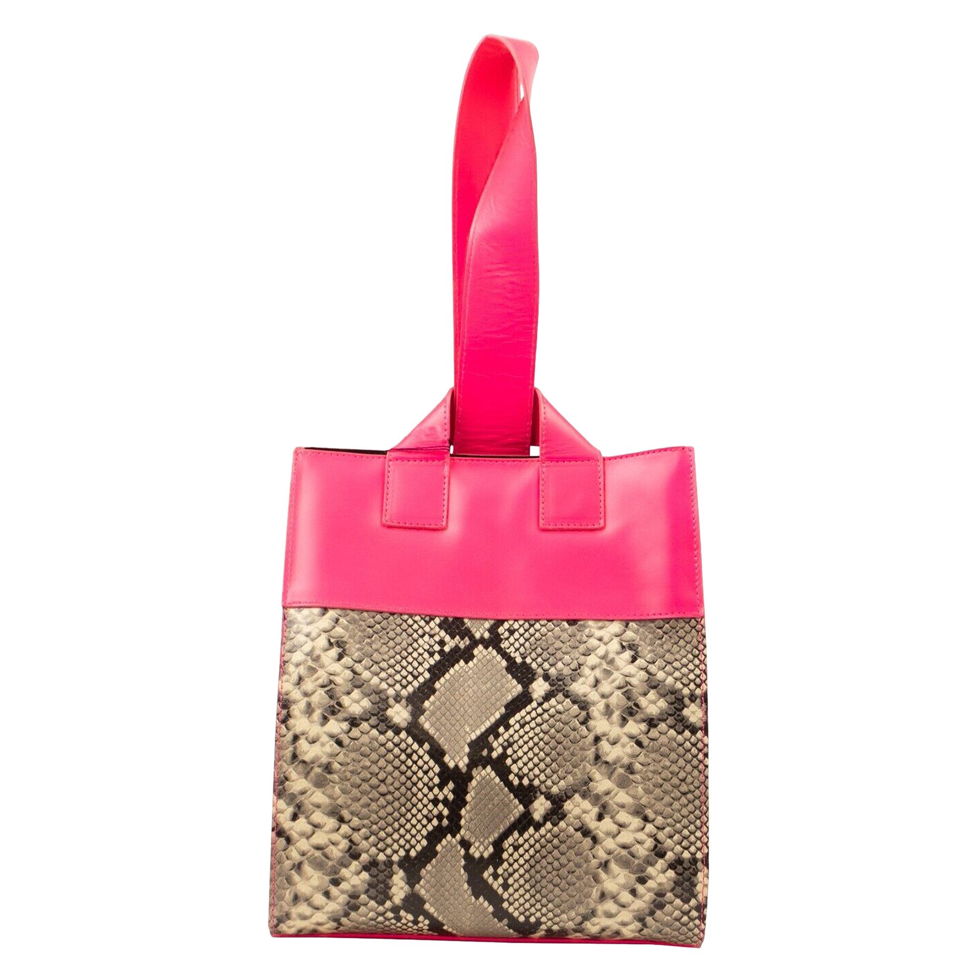 Buy Junya Watanabe Leather Snakeskin Tote Bag 'Pink' - JE K203 051