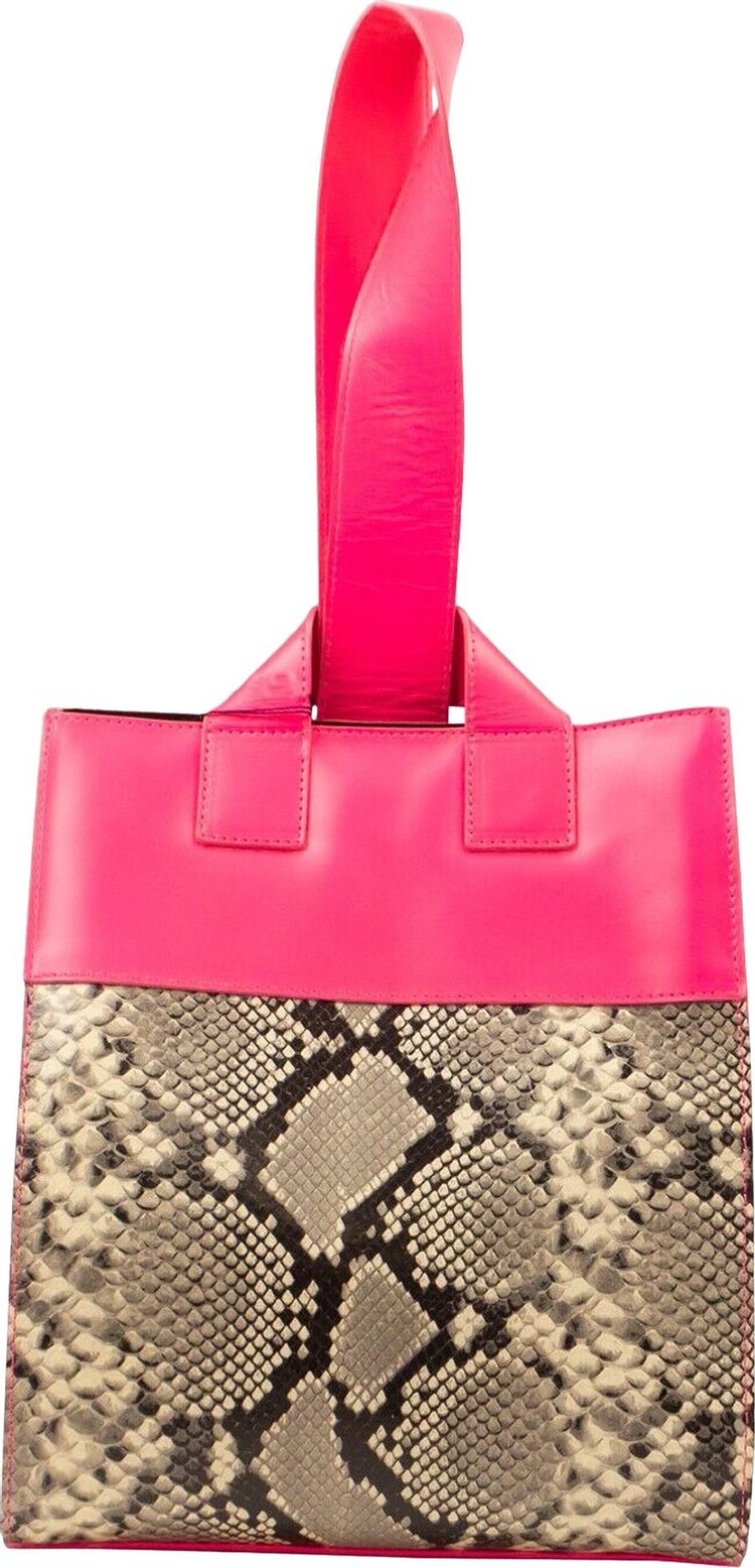 Junya Watanabe Leather Snakeskin Tote Bag Pink