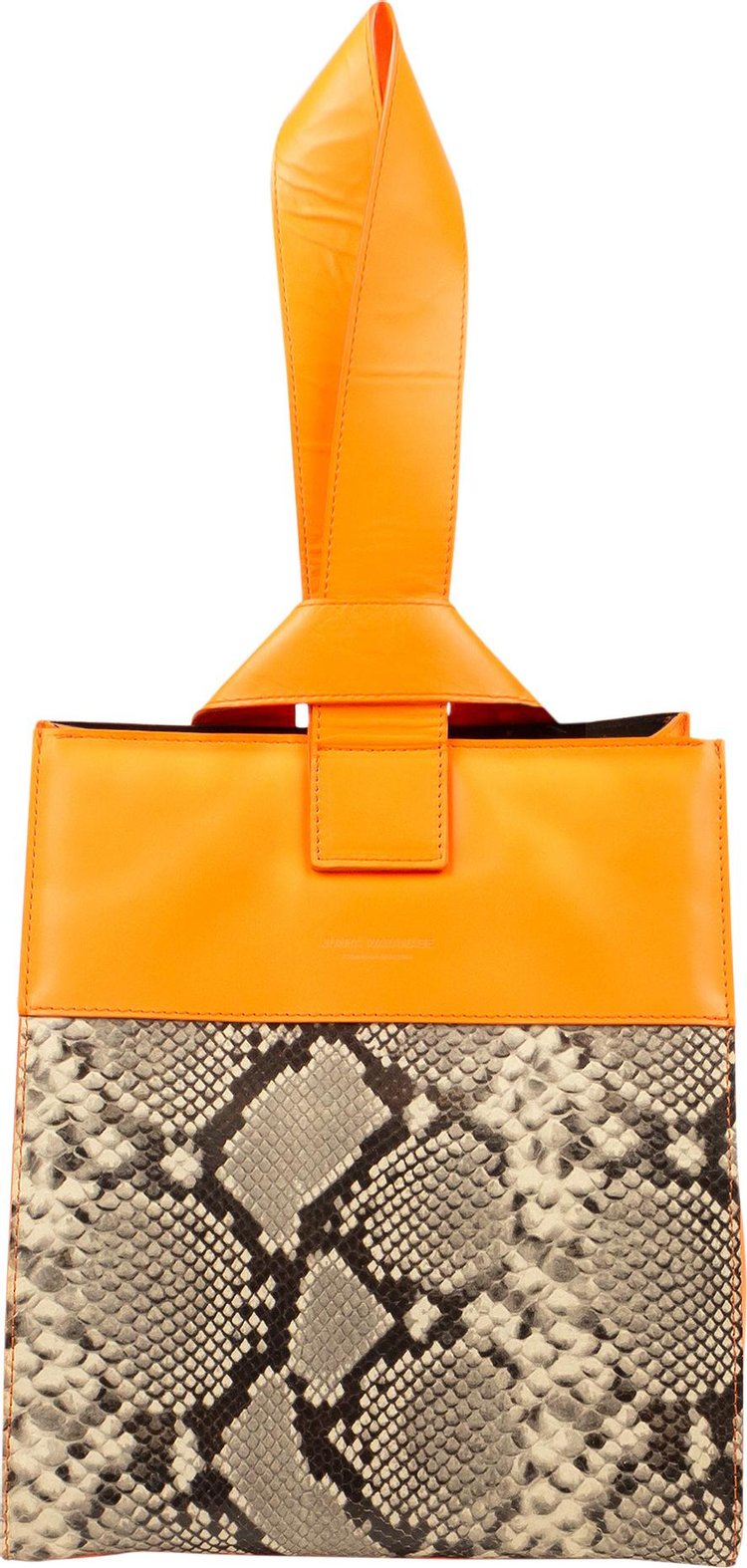 Junya Watanabe Leather Snakeskin Tote Bag 'Neon Orange'