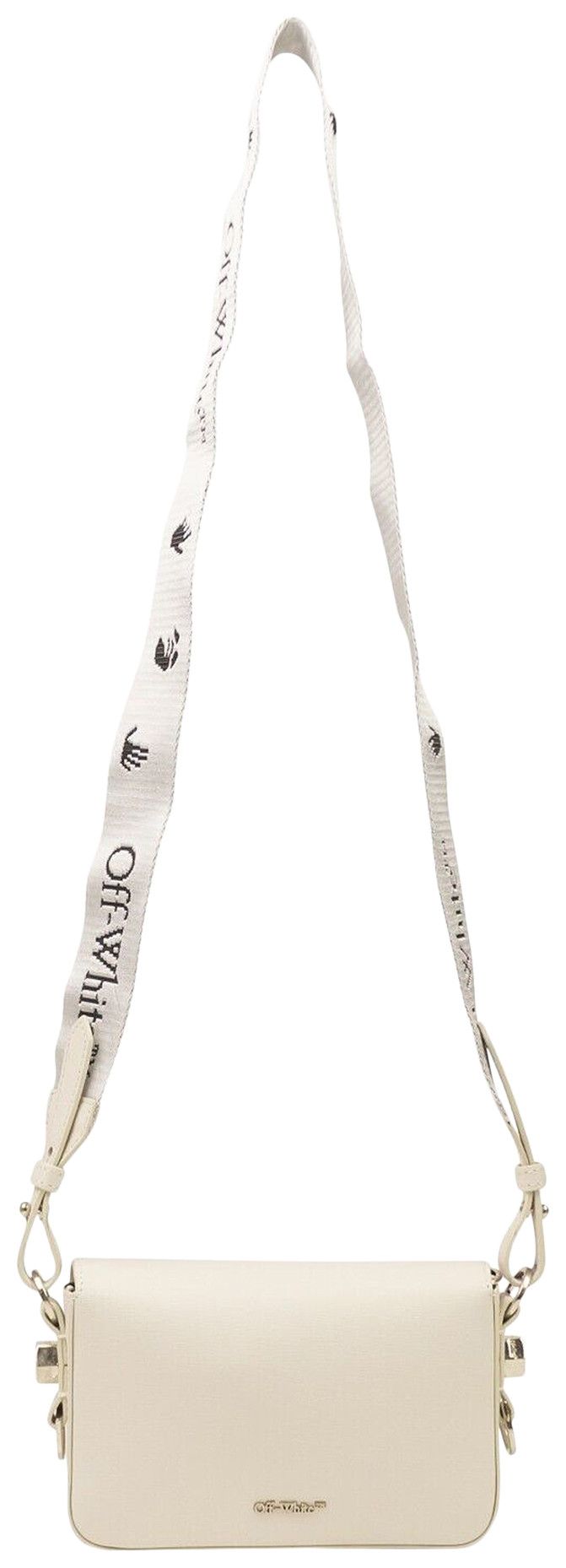 Off White Diag Mini Flap Bag White