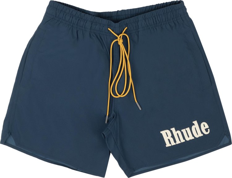 Rhude Logo Swim Shorts 'Slate Blue'