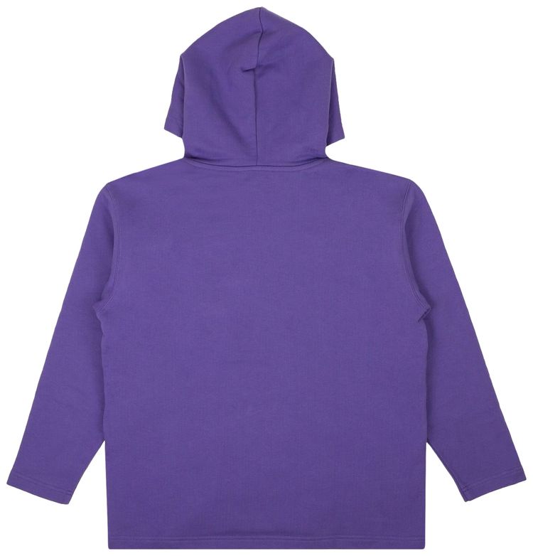Balenciaga Rhinestone Bebe Cropped Logo Hoodie Purple