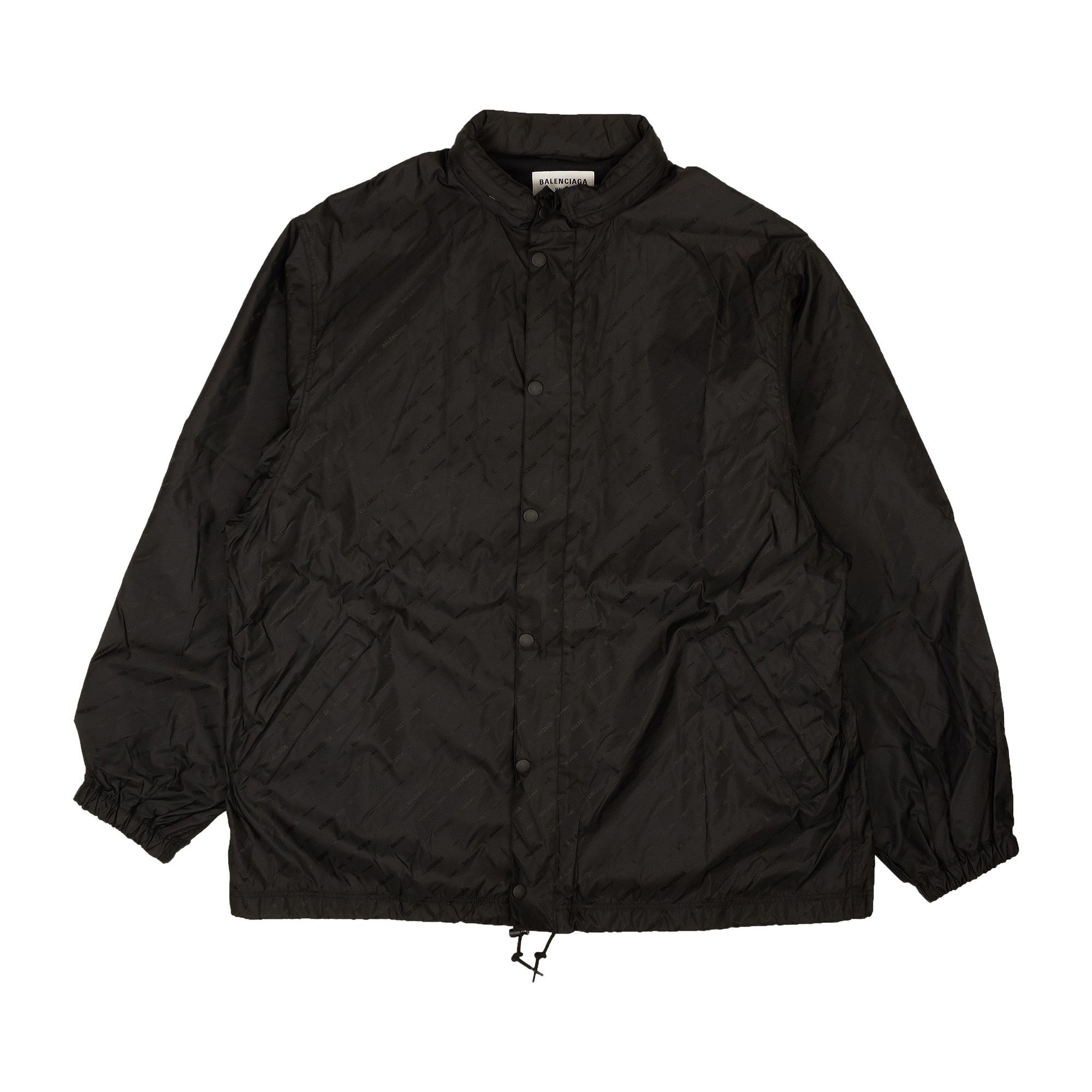 Buy Balenciaga All Over Logo Rain Jacket 'Black' - 681452 TKO40
