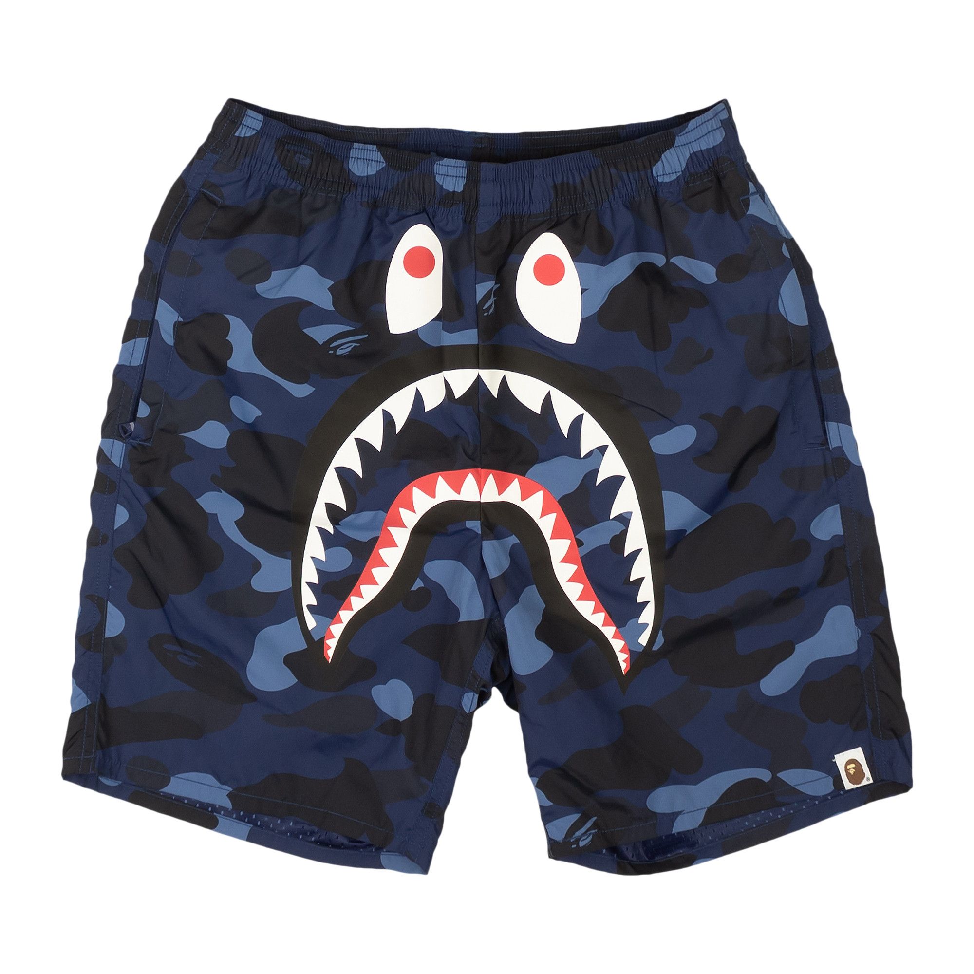 Buy BAPE Camo Shark Beach Shorts Navy 1SPI 301 016 NAVY GOAT