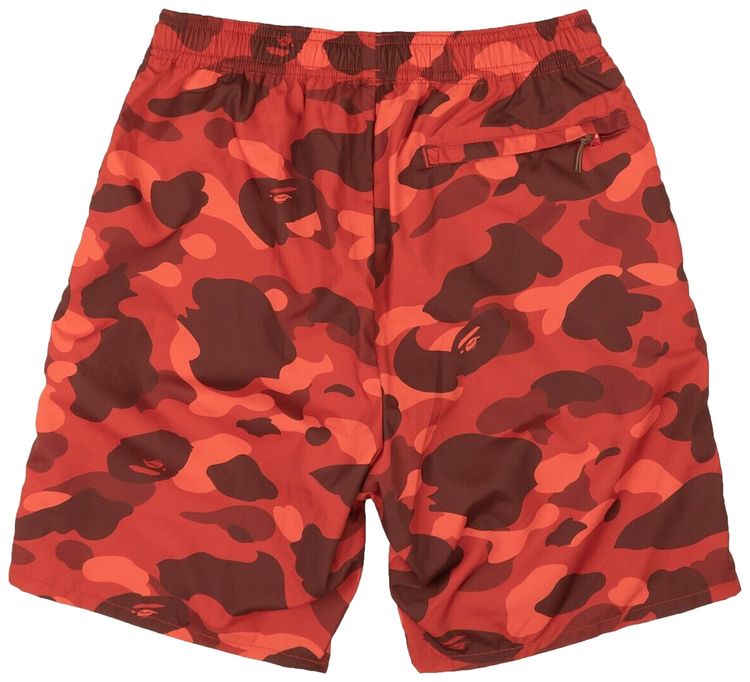 BAPE Camo Shark Beach Swim Shorts Red