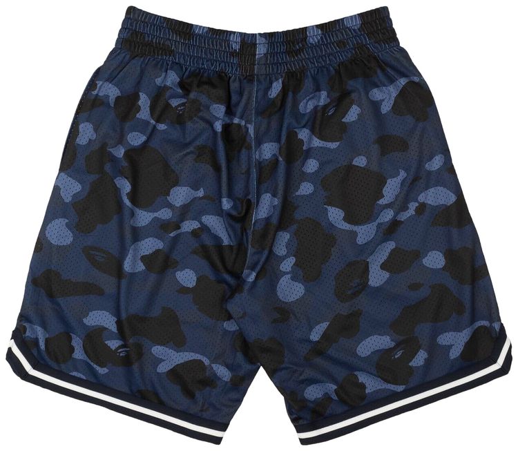 BAPE Camo Wide Fit Basketball Shorts Navy