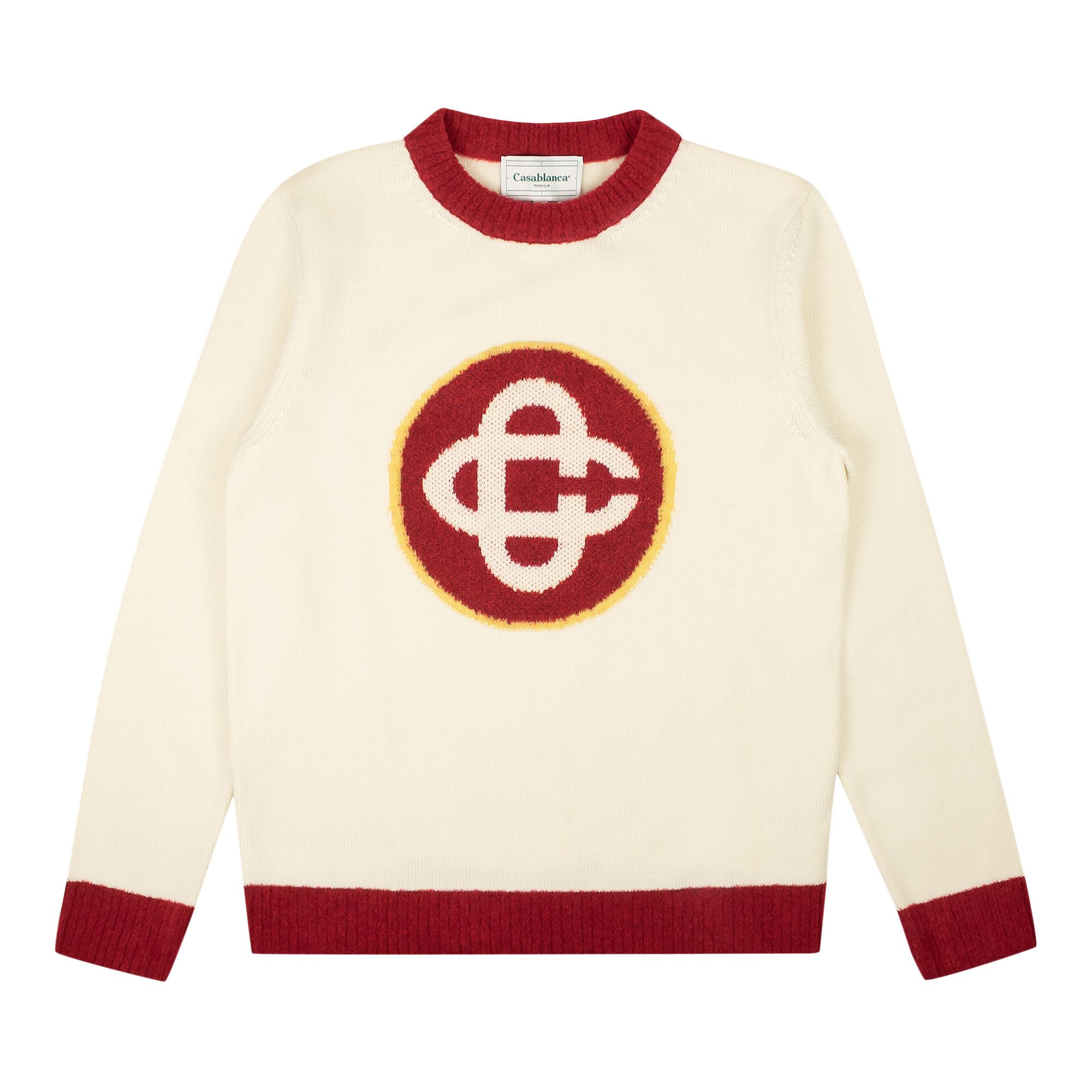 Buy Casablanca Monogram Crew Knit Sweater 'White' - MS22 KW 165