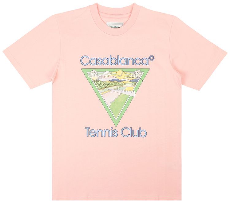 Casablanca Screen Printed Short Sleeve T Shirt Pink