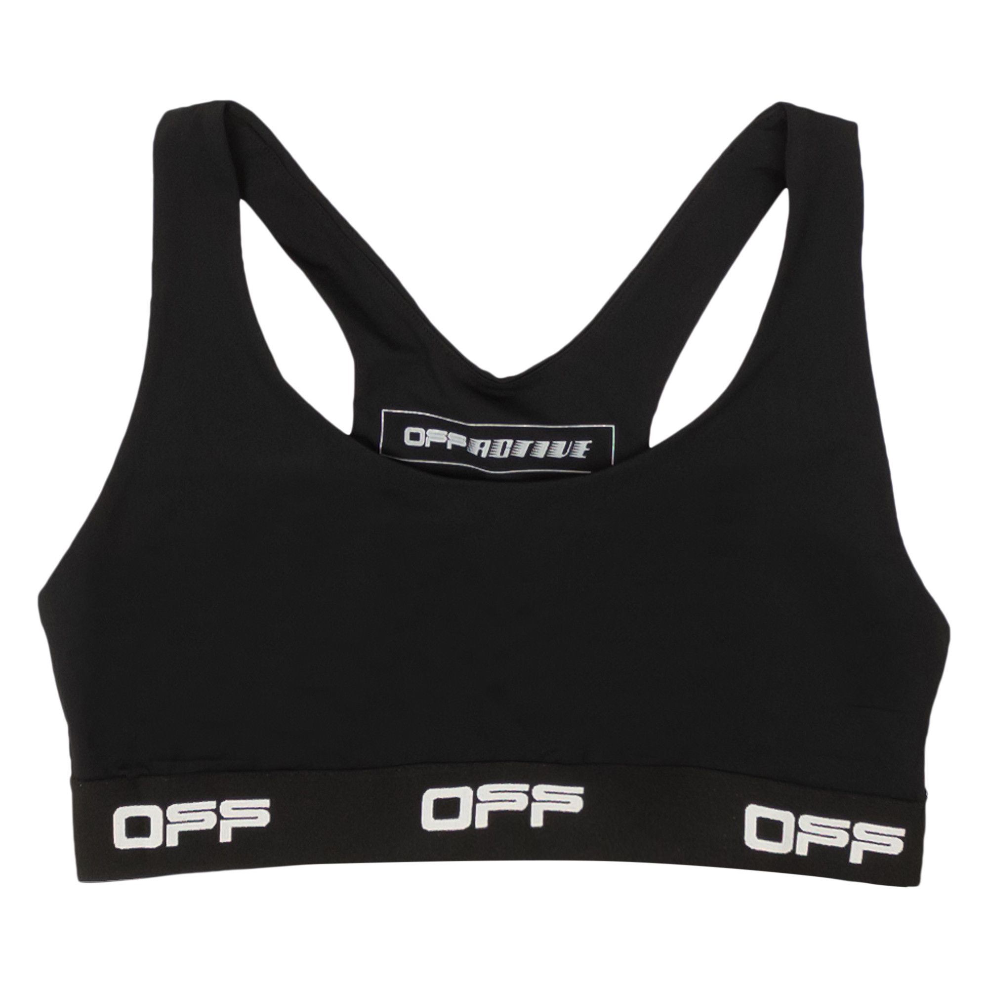 off white black sports bra