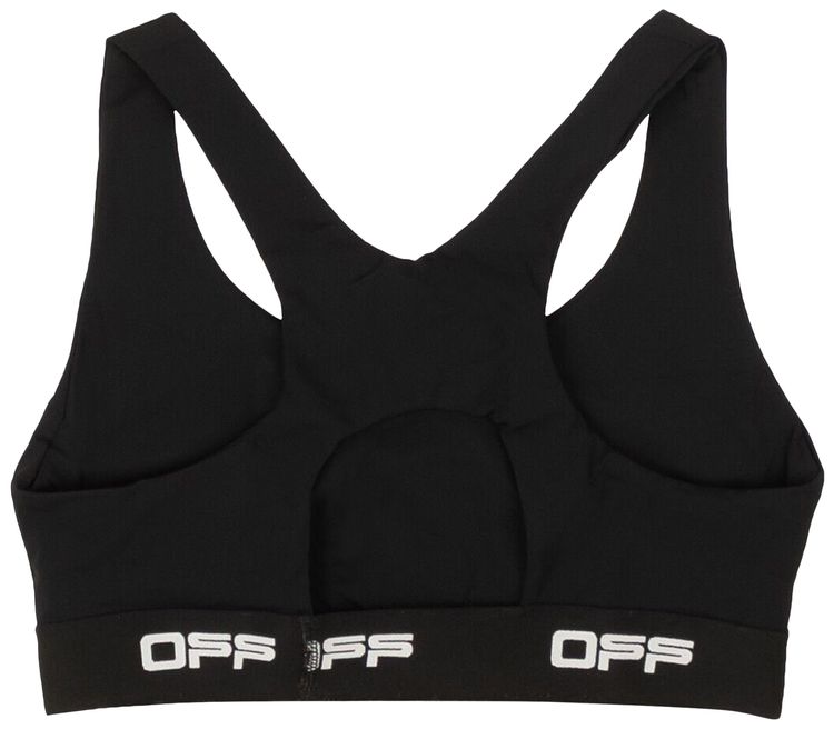 Off White Active Logo Sports Bra Black