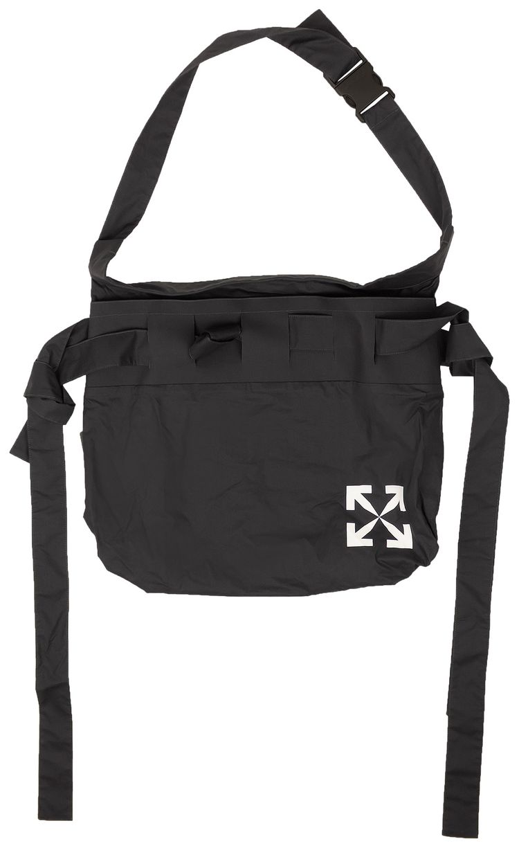 Off White Poplin Logo Tote Bag Dark Grey