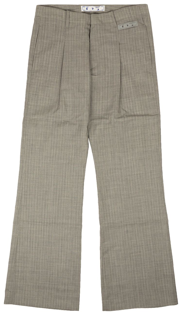 Off White Low Cut Formal Pants Light Grey
