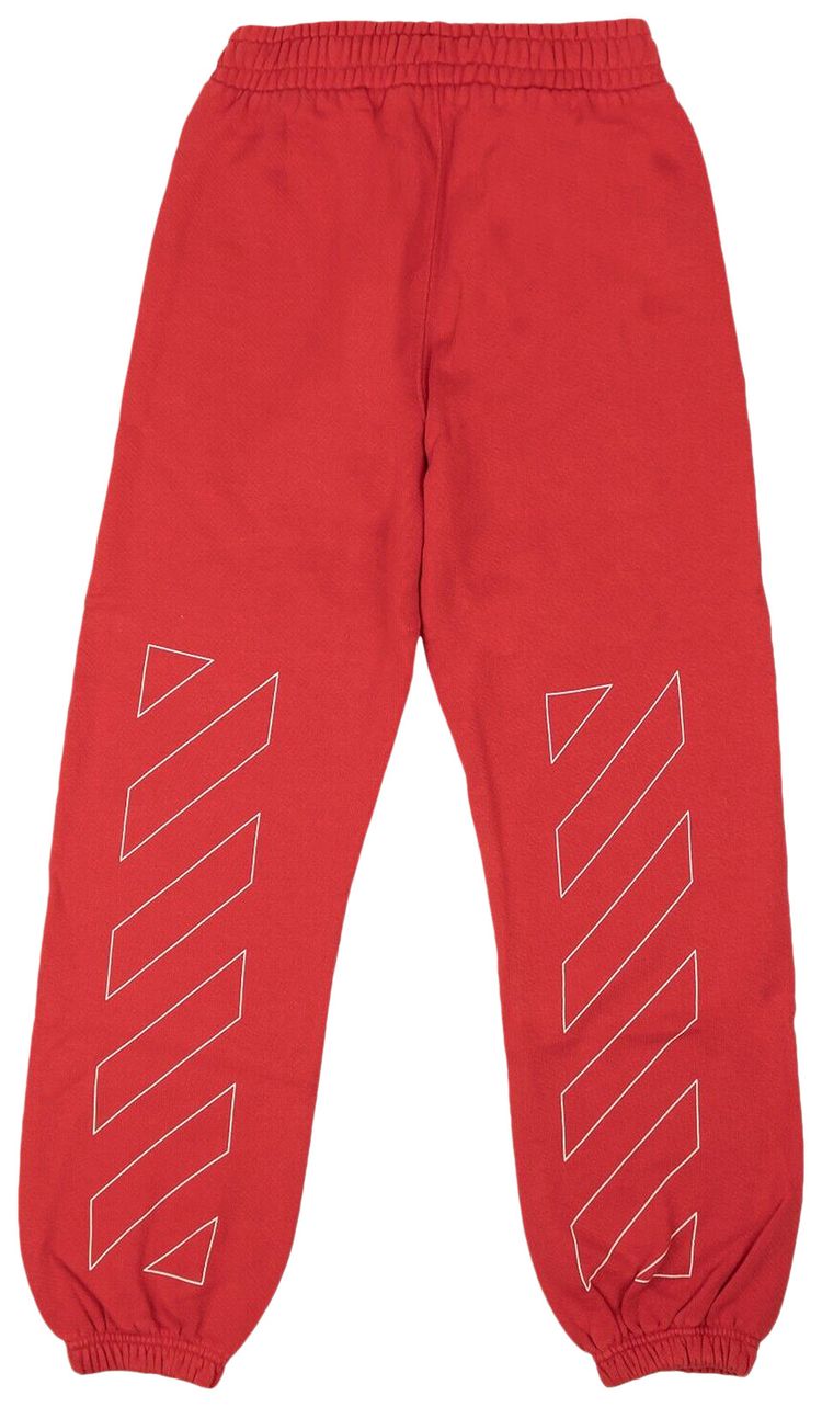 Off White Logo Diag Jogger Sweatpants Red