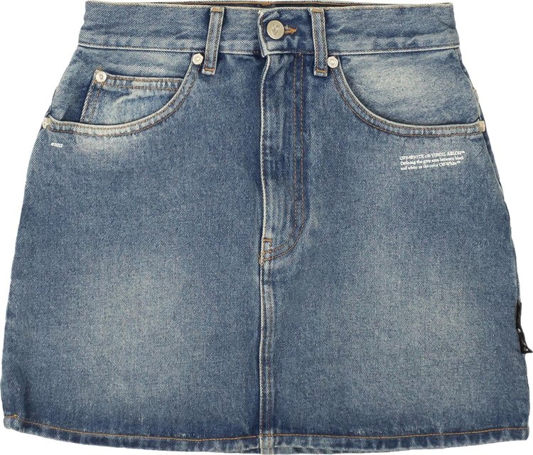 Buy Off-White Washed Denim Mini Skirt 'Blue' - OWYF005E20DEN0024000 | GOAT