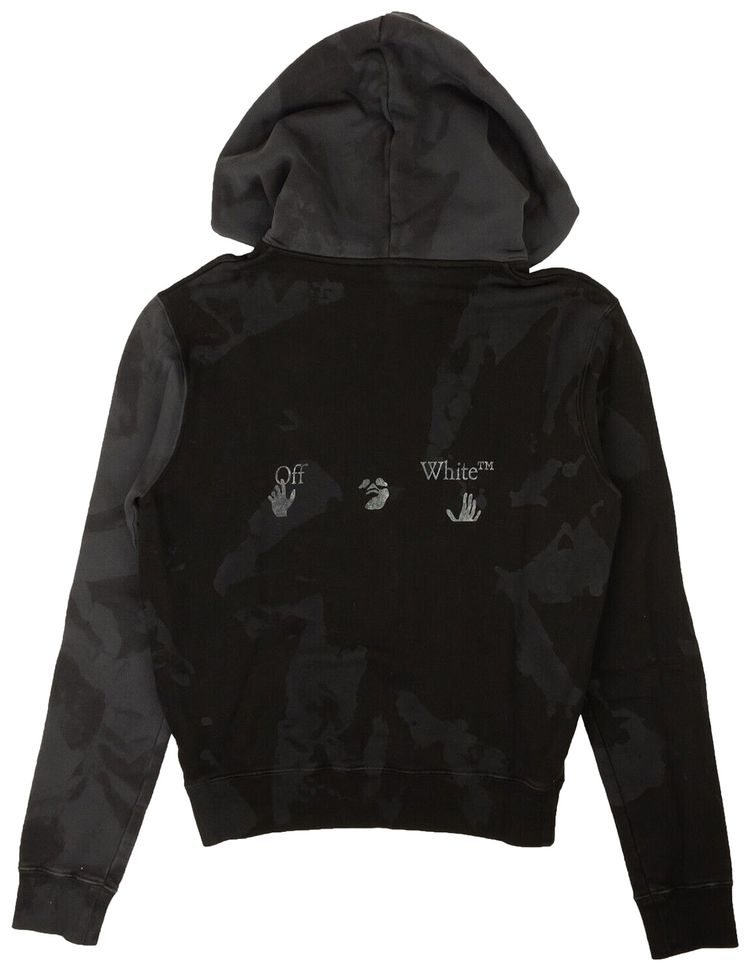 Off White Tie Dye Slim Hoodie BlackGrey