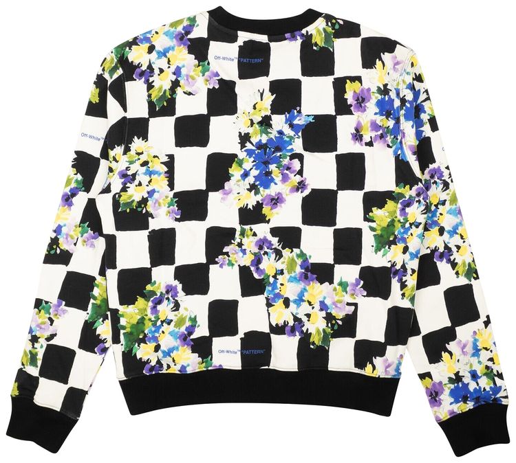 Off White Flowers Slim Crewneck Multicolor