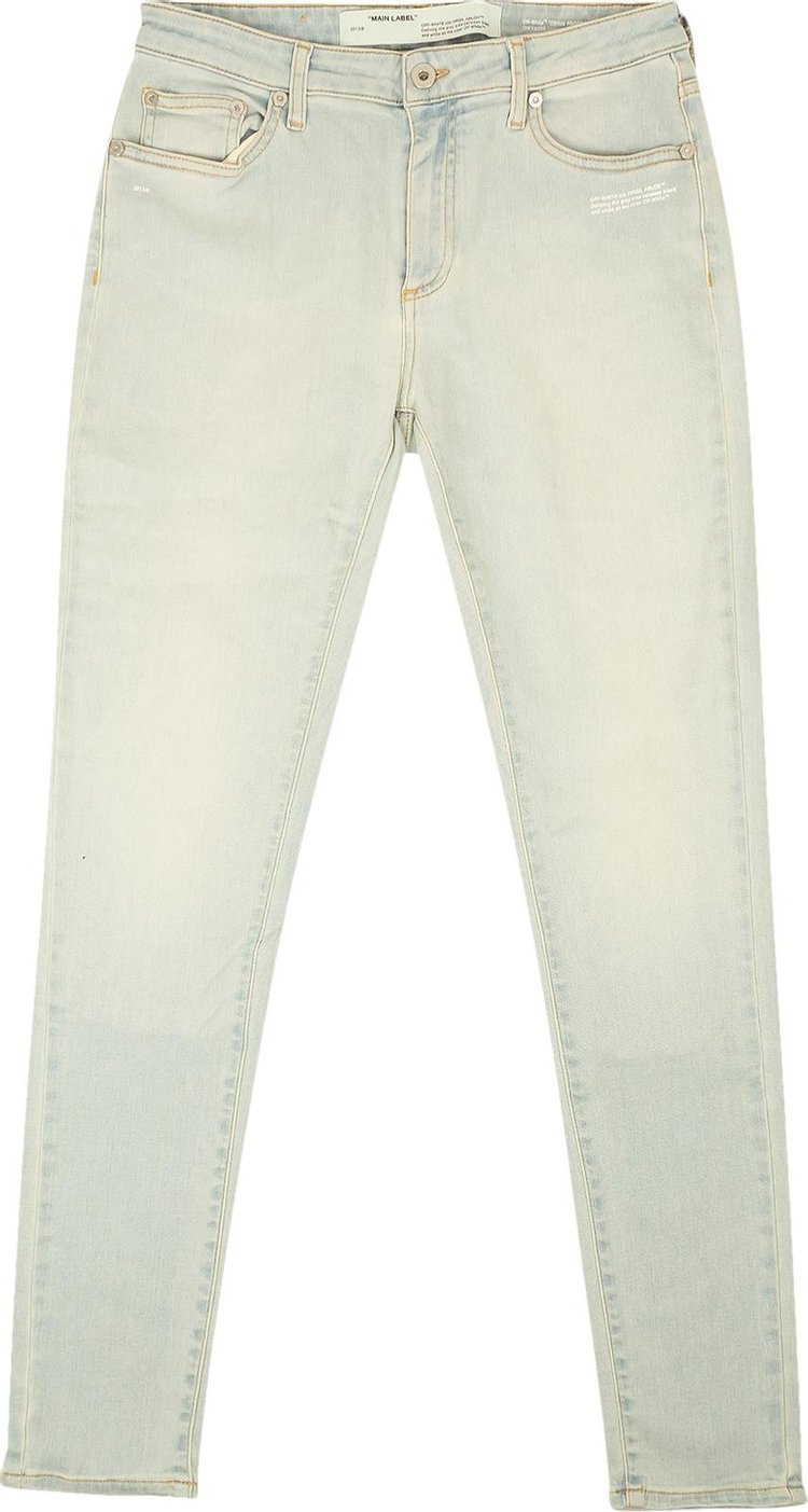 Off White Denim Skinny Jeans Light Blue