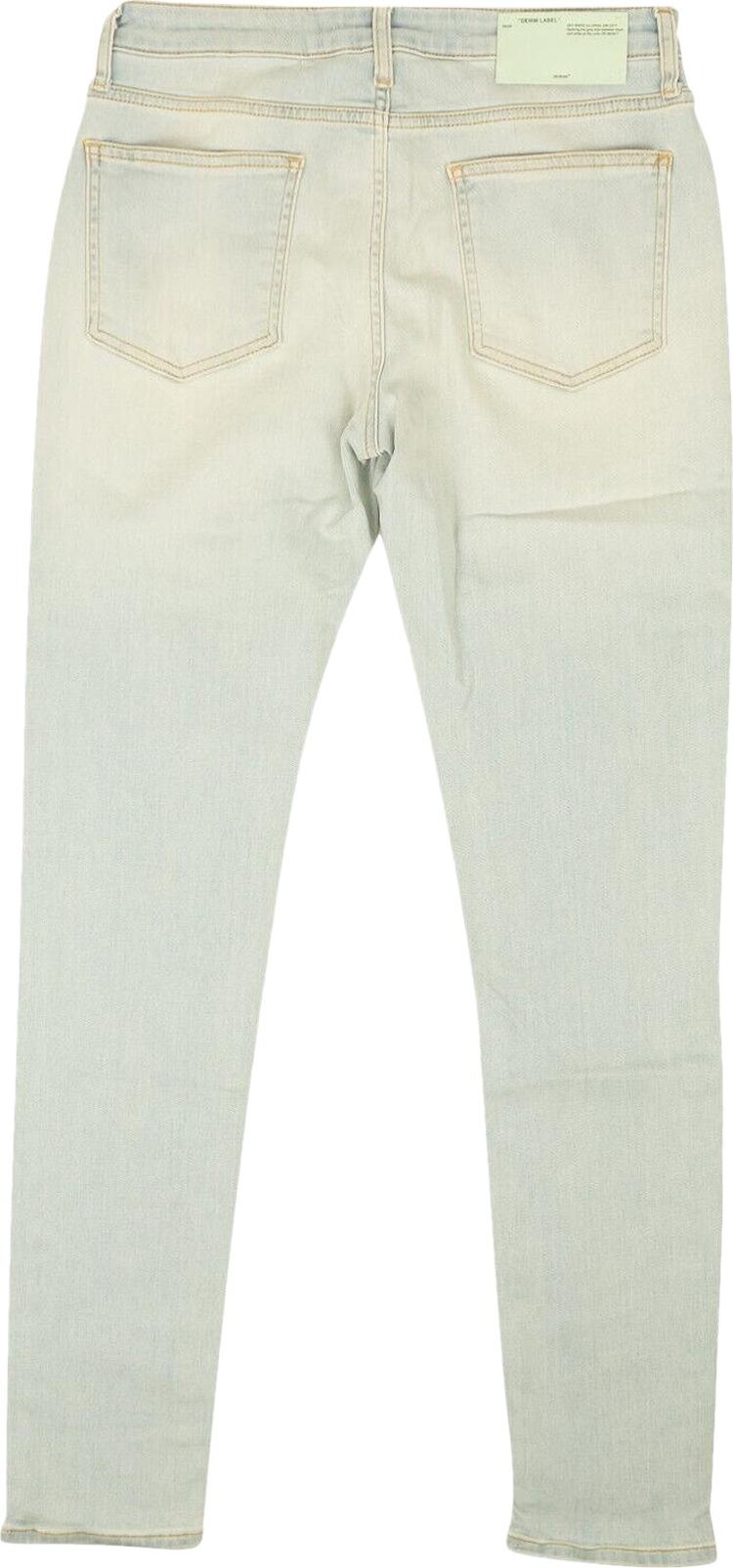 Off White Denim Skinny Jeans Light Blue