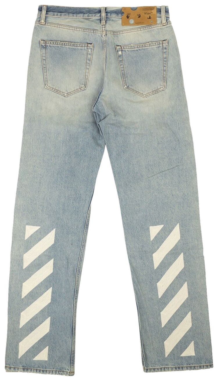 Off White Diag Broken Jeans Blue