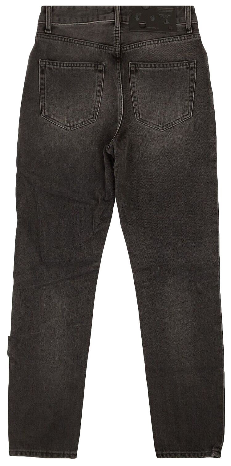 Off White Denim Straight Leg Jeans Grey