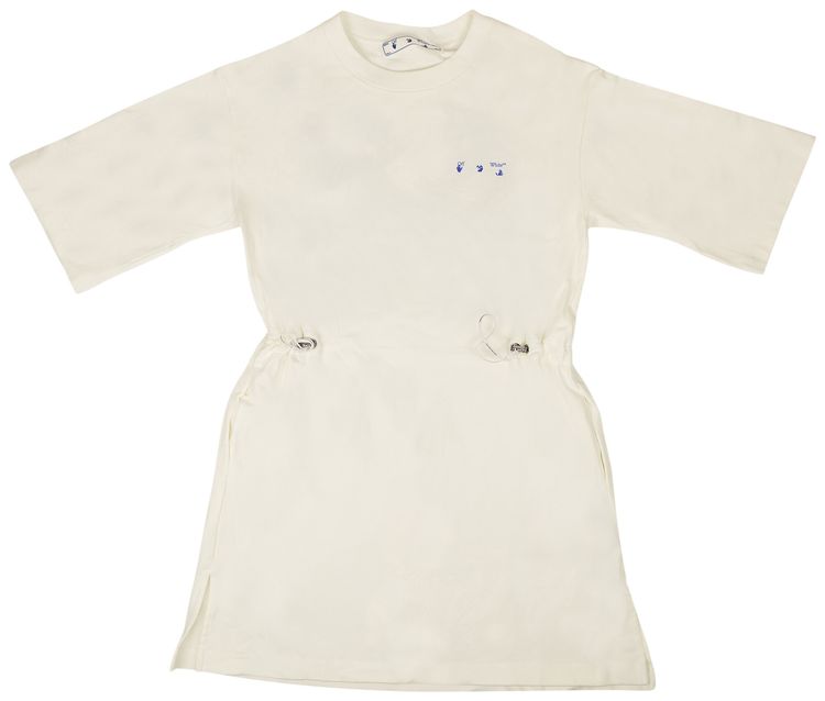 Off White Flower Arrow T Shirt Dress White