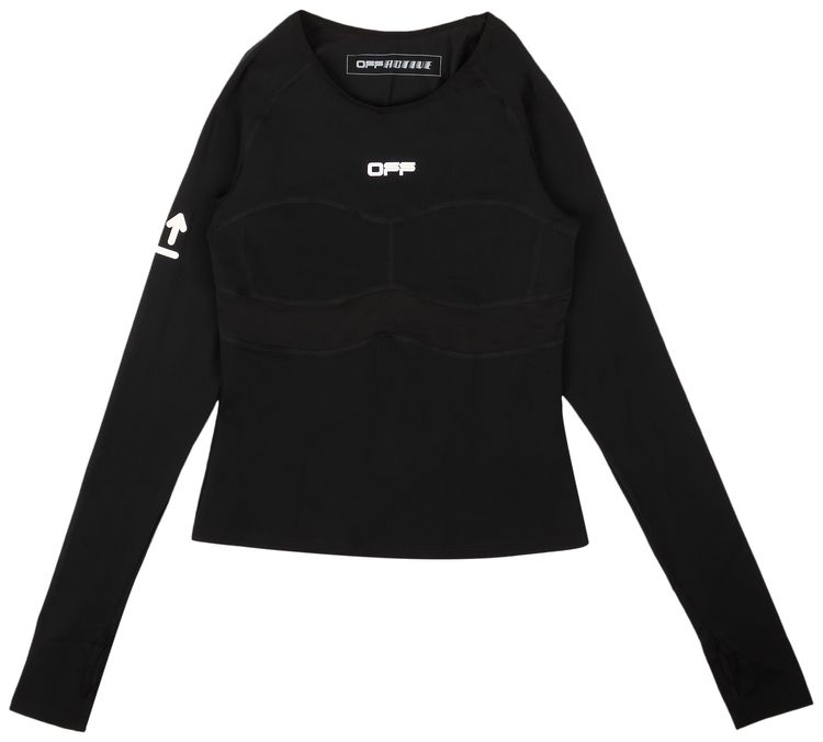 Off White Active Long Sleeve T Shirt Black