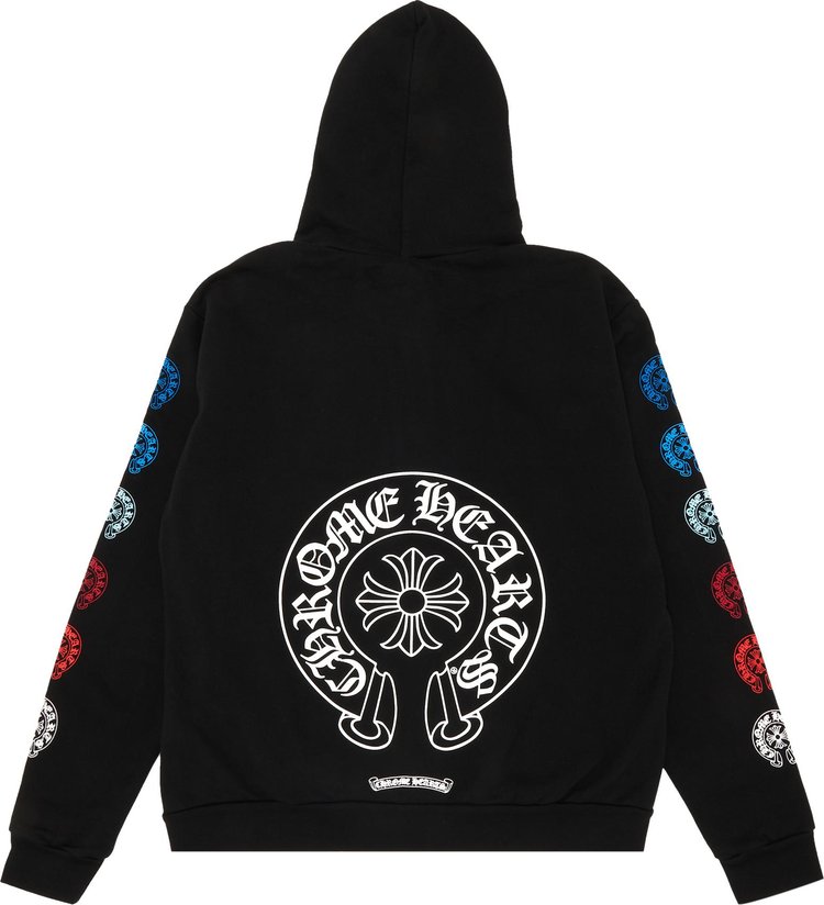 Chrome Hearts Horseshoe Logo Zip Up Hoodie Black